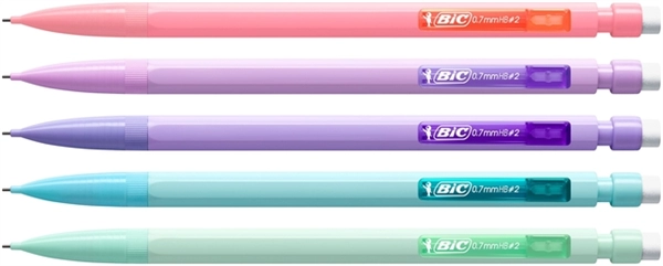 Een Vulpotlood Bic Matic Pastel HB 0.7mm pastel assorti koop je bij De Joma BV