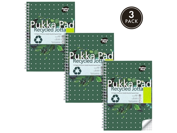 Een Notitieboek Pukka Pad Jotta A5 ruit 5x5mm 110 pagina's 80gr groen koop je bij Continu Kantoor