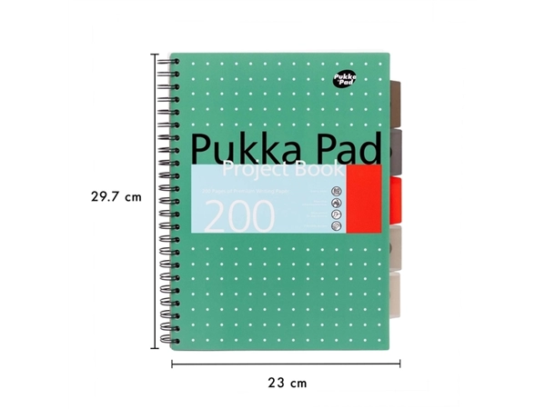 Een Projectboek Pukka Pad Metallic A4 lijn 5-tabs 200 pagina's 80gr groen koop je bij Continu Kantoor