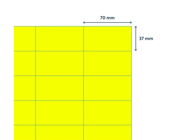 Een Etiket Rillprint 70x37mm fluorgeel 2400 etiketten koop je bij iPlusoffice