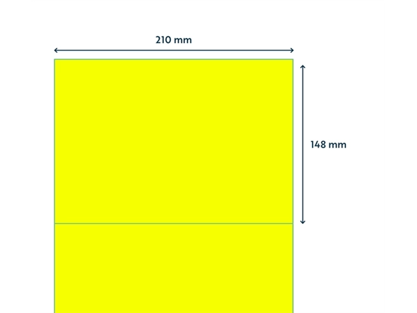 Een Etiket Rillprint 210x148mm fluorgeel 200 etiketten koop je bij Continu Kantoor