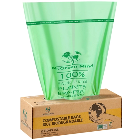 Een Afvalzak bio Mr.Green Mind 45x50cm 20 liter dispenser 125 stuks koop je bij Company Supplies