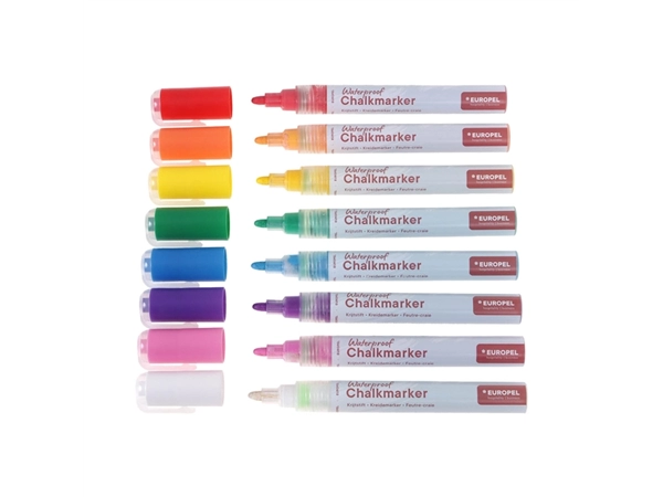 Krijtstift Europel watervast 3-6mm assorti etui 8 stuks