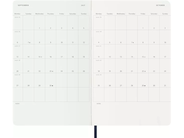 Een Agenda 2027 Moleskine 18M Planner Weekly 7dagen/1pagina large sc sapphire blue koop je bij Kantoorenthuis.nl