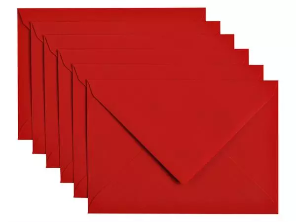 Een Envelop Papicolor C6 114x162mm rood pak à 6 stuks koop je bij Friese Schrijfkamer