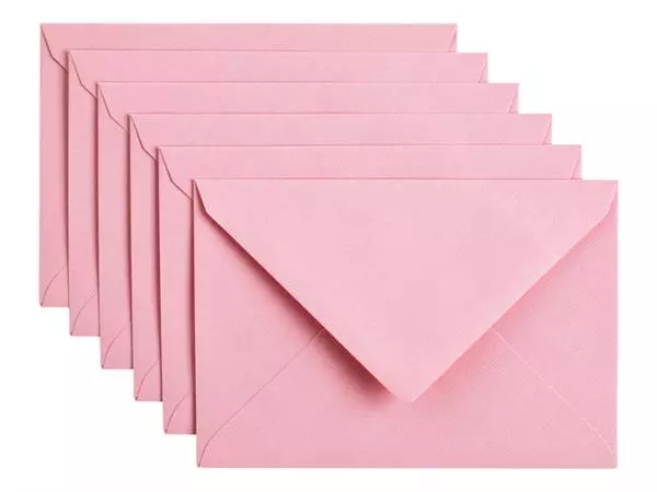 Envelop Papicolor C6 114x162mm babyroze pak à 6 stuks