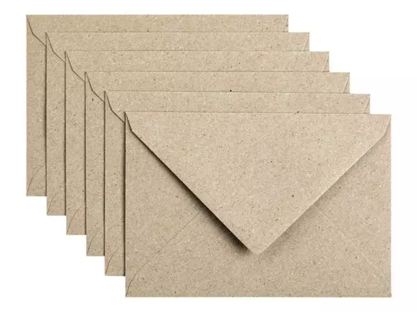 Een Envelop Papicolor C6 114x162mm kraft grijs koop je bij QuickOffice BV