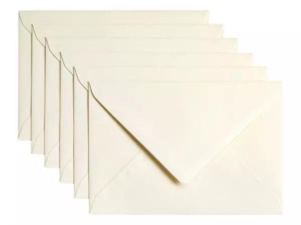 Envelop Papicolor C6 114x162mm metallic ivoor pak à 6 stuks