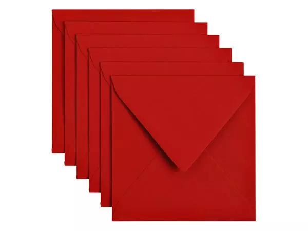 Envelop Papicolor 140x140mm rood pak à 6 stuks