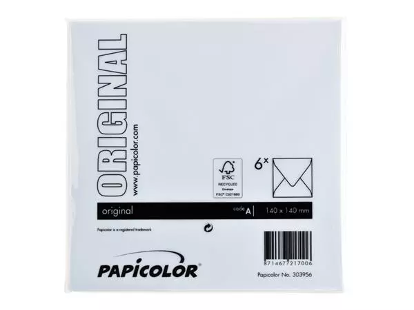 Een Envelop Papicolor 140x140mm babyblauw pak à 6 stuks koop je bij Romijn Office Supply