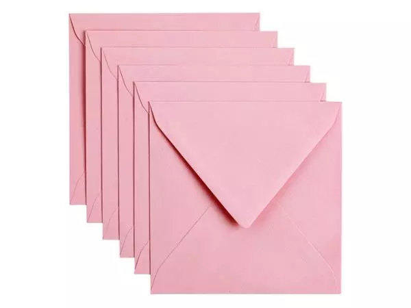 Envelop Papicolor 140x140mm babyroze pak à 6 stuks