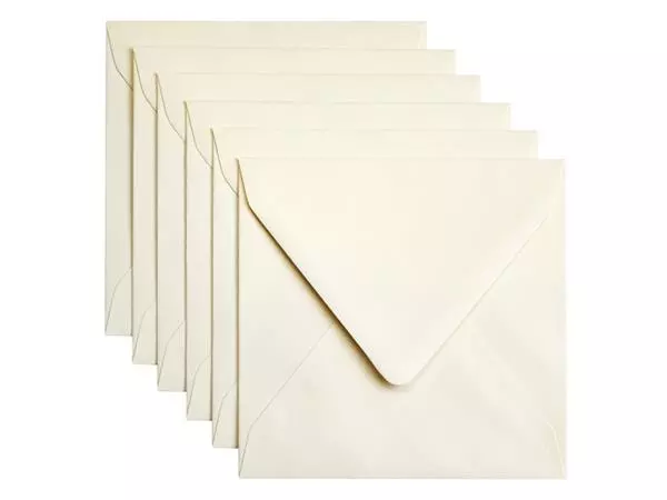 Een Envelop Papicolor 140x140mm metallic ivoor pak à 6 stuks koop je bij Company Supplies