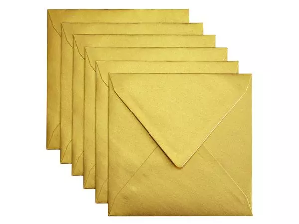 Een Envelop Papicolor 140x140mm metallic goud koop je bij De Rijk Kantoorshop