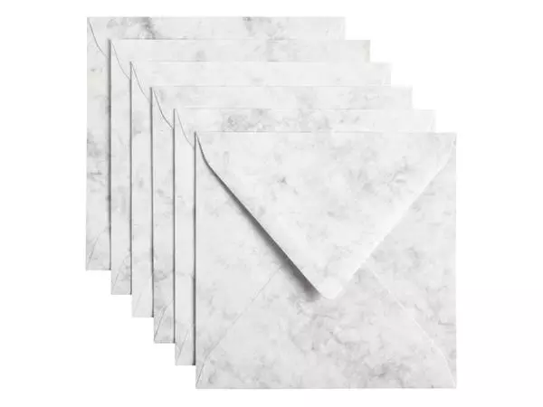 Een Envelop Papicolor 140x140mm marble grijs koop je bij All Office Kuipers BV
