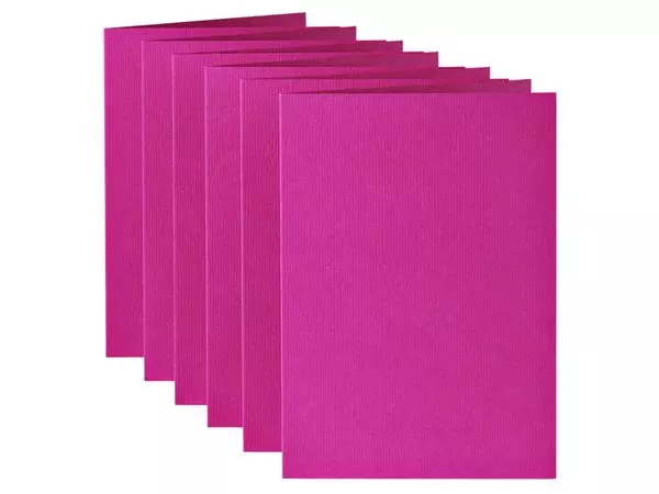 Een Correspondentiekaart Papicolor dubbel 105x148mm felroze pak à 6 stuks koop je bij Quality Office Supplies