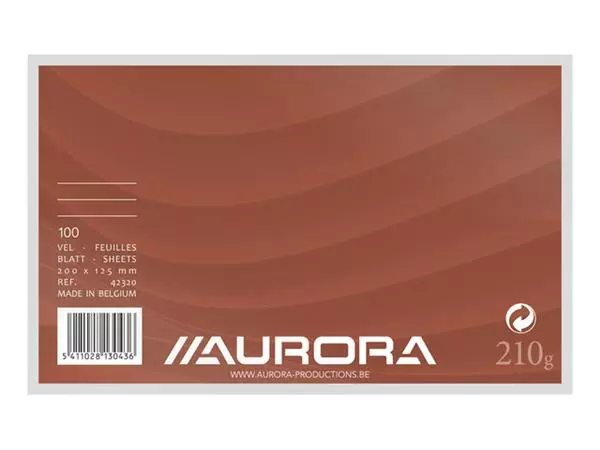 Een Systeemkaart Aurora 200x125mm lijn met rode koplijn 210gr wit 100 vel koop je bij Kantorice office & business supplies