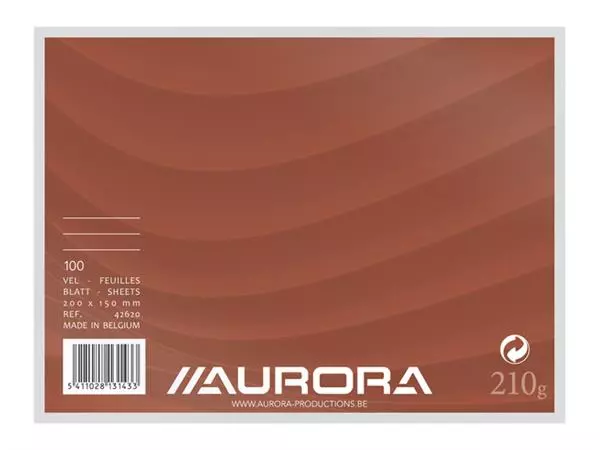 Een Systeemkaart Aurora 200x150mm lijn met rode koplijn 210gr wit koop je bij Friese Schrijfkamer