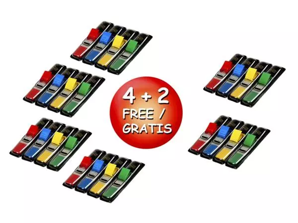 Een Indextabs Post-it 6834 11.9x43.1mm 4+2 gratis 35 tabs per dispenser koop je bij QuickOffice BV