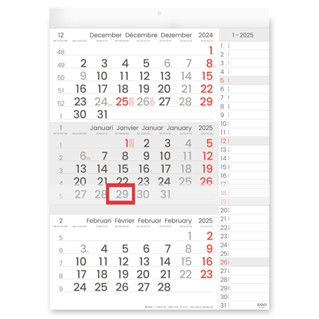 Een 3-Maandkalender 2025 INNI Manager compact-formaat notes koop je bij Clippz! Office Supplies