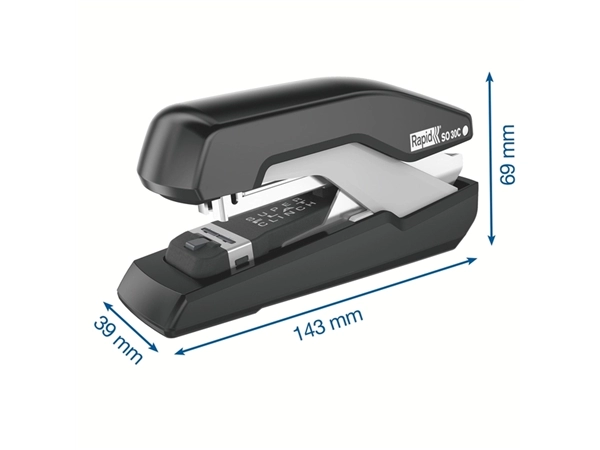 Een Nietmachine Rapid SO30c halfstrip 30 vel 24/6 zwart/grijs koop je bij Den Otter Kantoorpartners B.V.