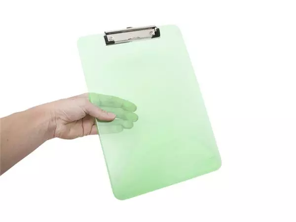 Een Klembord MAUL A4 staand transparant PS neon groen koop je bij Kantorice office & business supplies