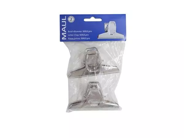 Een Papierklem MAUL Pro 95mm capaciteit 25mm zilver koop je bij De Rijk Kantoorshop