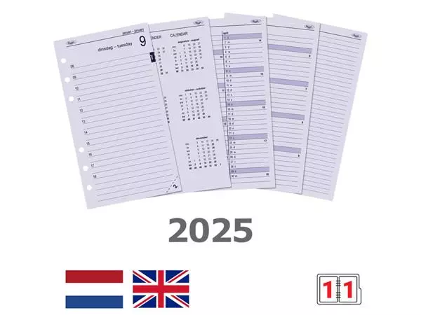 Een Agendavulling 2025 Kalpa Personal 1dag/1pagina koop je bij "De Waal" Kantoor Efficiency