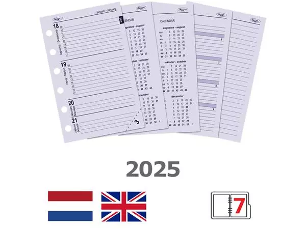 Agendavulling 2025 Kalpa Pocket 7dagen/2pagina's