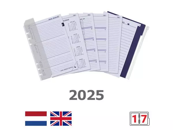 Agendavulling 2025 Kalpa A5 jaardoos 7dagen/2pagina's