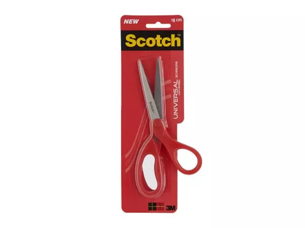 Schaar Scotch 18cm universeel rood blister