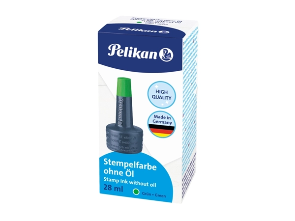 Een Stempelinkt Pelikan flacon 28ml groen koop je bij QuickOffice BV