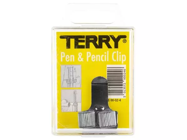 Een Penhouder Terry clip voor 2 pennen/potloden zilverkleurig koop je bij Scheepstra Drachten