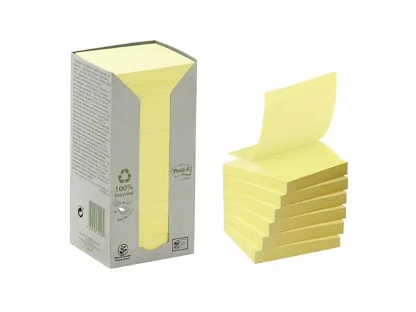 Een Memoblok Post-it Z-Note R330-1T 76x76mm recycled geel koop je bij iPlusoffice