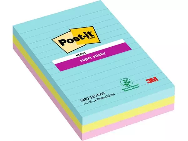 Memoblok Post-it 4690 Super Sticky 101x152mm Cosmic