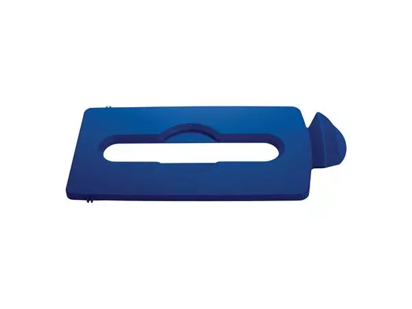 Deksel Rubbermaid Slim Jim Recyclestation inwerpopening voor papier blauw