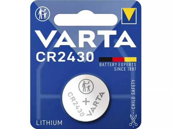 Een Batterij Varta knoopcel CR2430 lithium blister à 1stuk koop je bij Deska Alles voor Kantoor