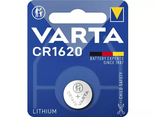 Batterij Varta knoopcel CR1620 lithium blister à 1stuk