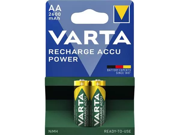 Een Batterij oplaadbaar Varta 2xAA 2600mAh ready2use koop je bij Zevenbergen de project- en kantoorinrichters bv