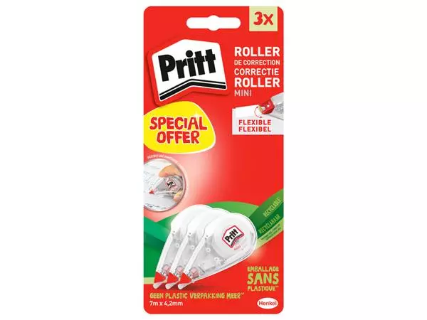 Correctieroller Pritt mini flex 4.2mmx7m blister à 2+1 gratis