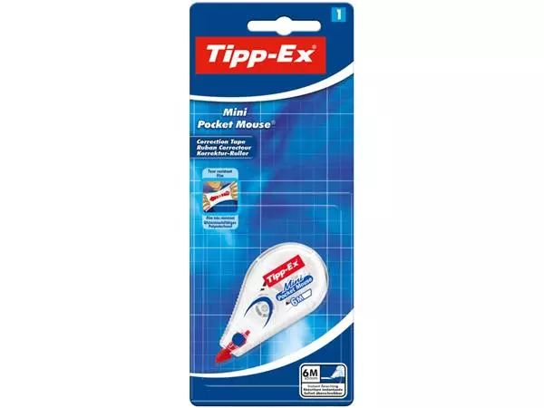 Een Correctieroller Tipp-ex mini pocket mouse 5mmx6m blister à 1 stuk koop je bij Schellen Boek- en Kantoorboekhandel