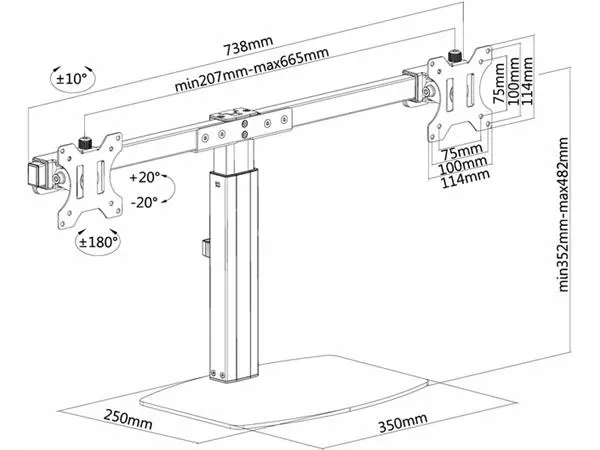 Een Monitorstandaard Neomounts D865D 10-32" zwart koop je bij Deska Alles voor Kantoor