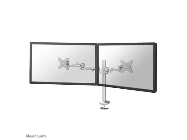 Een Monitorarm Neomounts D935DG 2x10-27" doorvoer zilvergrijs koop je bij Scheepstra Drachten