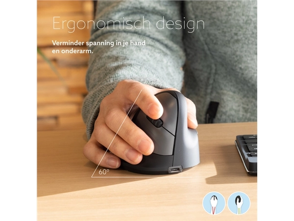 Een Muis R-Go Ergonomisch HE Break Wireless Rechts L koop je bij De Rijk Kantoorshop