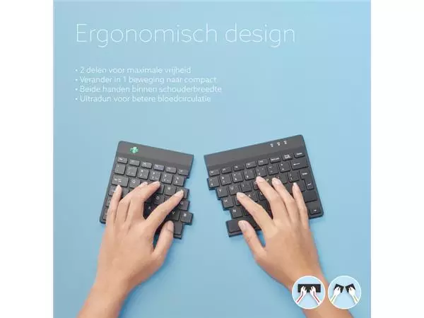 Een Toetsenbord R-Go Ergonomisch Split Break QWERTY koop je bij Deska Alles voor Kantoor