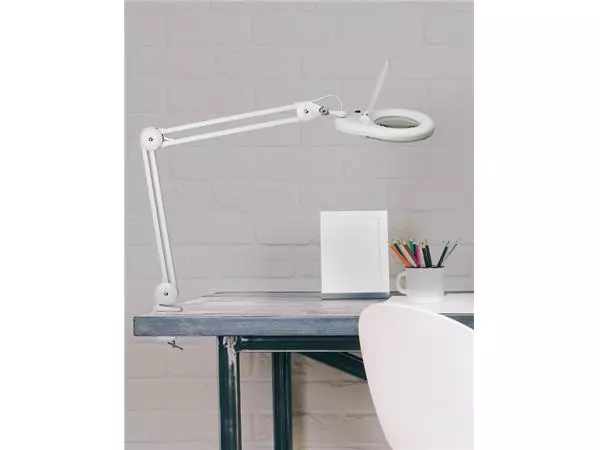 Een Loeplamp MAUL Viso LED tafelklem wit koop je bij Quality Office Supplies