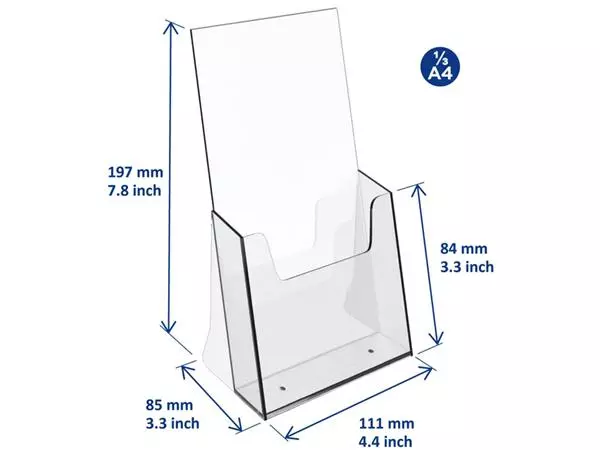 Een Folderhouder Europel 1/3 A4 transparant koop je bij De Joma BV