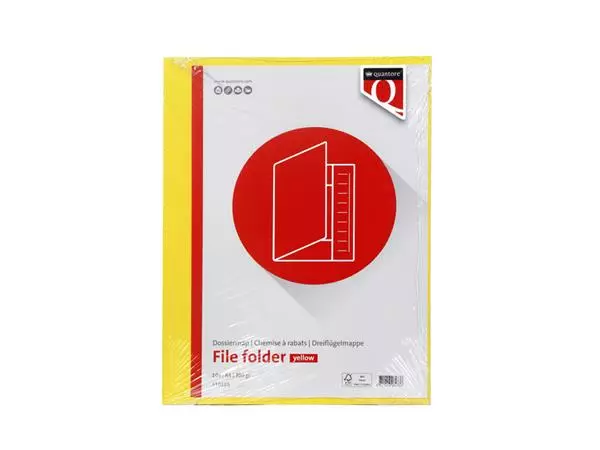 Een Dossiermap Quantore A4 300gr geel koop je bij Schellen Boek- en Kantoorboekhandel
