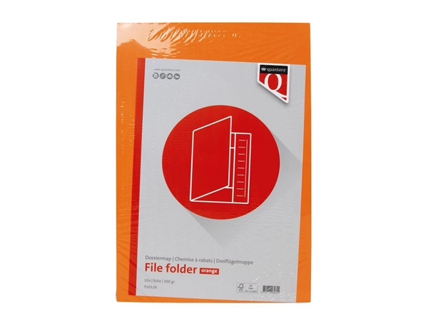 Een Dossiermap Quantore folio 300gr oranje koop je bij Deska Alles voor Kantoor