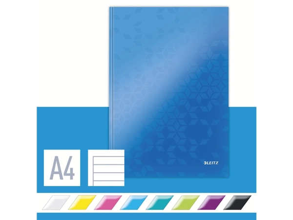 Een Cahier Leitz WOW A5 ligné 160 pages 90g bleu koop je bij QuickOffice BV