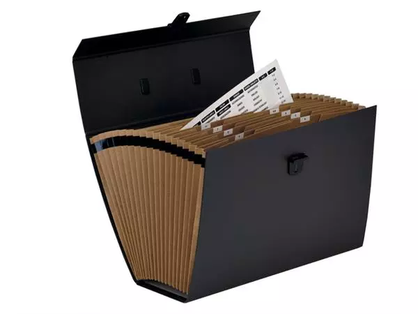 Een Sorteerkoffer Bankers Box Handifile 19-vaks zwart koop je bij Romijn Office Supply